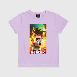 Футболка хлопковая детская Roblox fire, цвет: лаванда