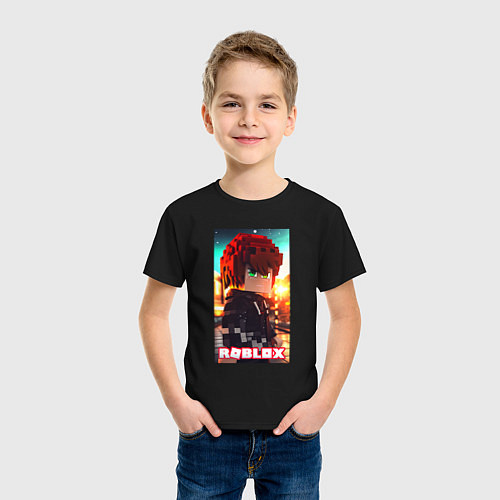 Детская футболка Roblox man / Черный – фото 3