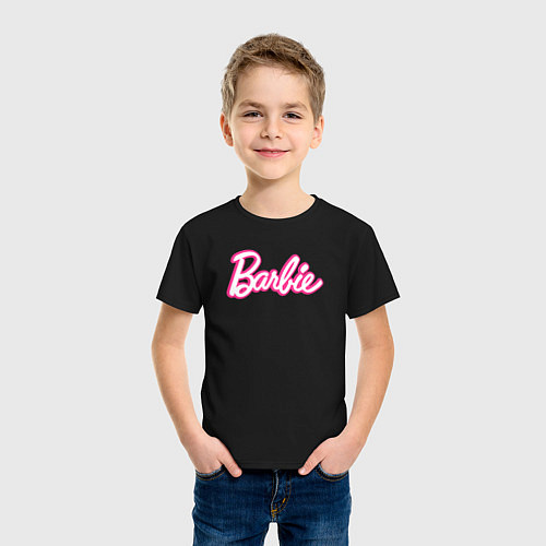Детская футболка Барби Фильм Логотип / Черный – фото 3