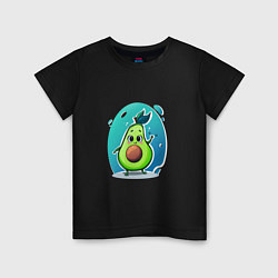 Футболка хлопковая детская Cute avocado, цвет: черный