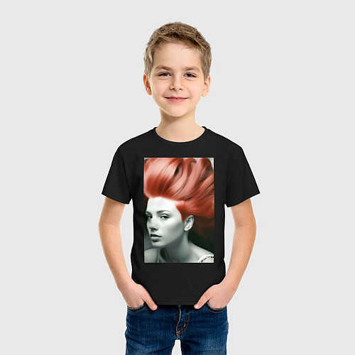 Детская футболка Огненная девушка / Черный – фото 3