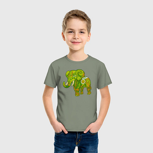 Детская футболка Зелёный слон / Авокадо – фото 3