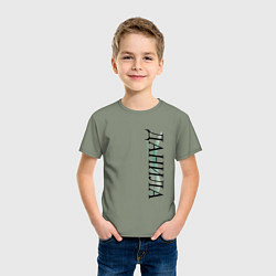 Футболка хлопковая детская Имя Данила, цвет: авокадо — фото 2