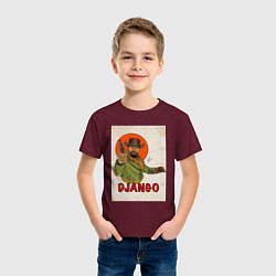Футболка хлопковая детская Джанго фримен, цвет: меланж-бордовый — фото 2