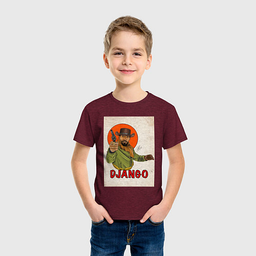 Детская футболка Джанго фримен / Меланж-бордовый – фото 3