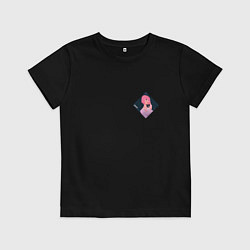 Футболка хлопковая детская Арт Джису из BlackPink - мини, цвет: черный