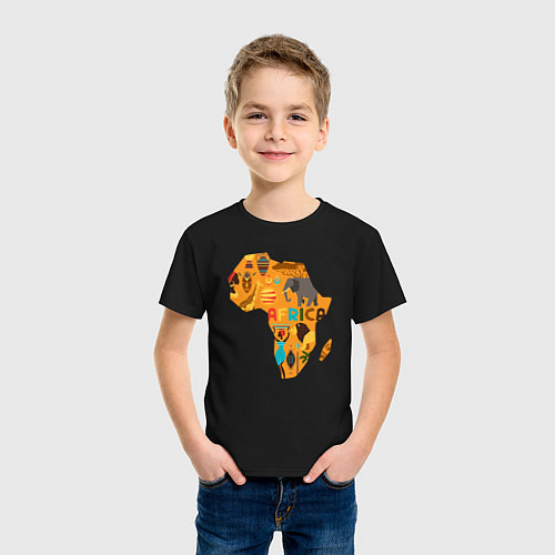 Детская футболка Красочная Африка / Черный – фото 3