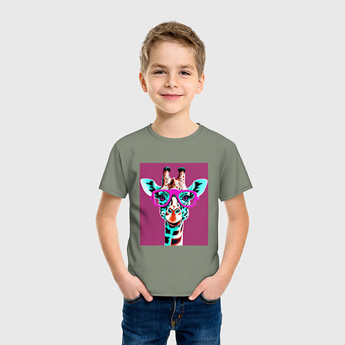 Детская футболка Жирафа в розовых очках / Авокадо – фото 3