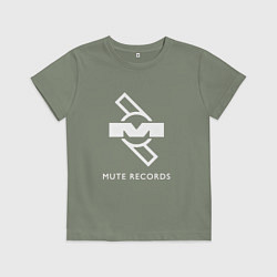 Футболка хлопковая детская Depeche Mode Mute Records Logo, цвет: авокадо