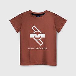 Футболка хлопковая детская Depeche Mode Mute Records Logo, цвет: кирпичный