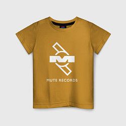 Футболка хлопковая детская Depeche Mode Mute Records Logo, цвет: горчичный