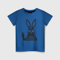 Футболка хлопковая детская Stay cool rabbit, цвет: синий