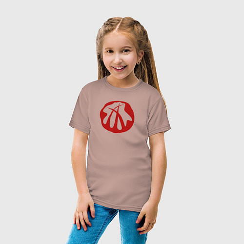 Детская футболка Извне - символ / Пыльно-розовый – фото 4
