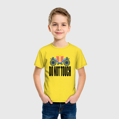 Детская футболка Руками не трогать надпись / Желтый – фото 3