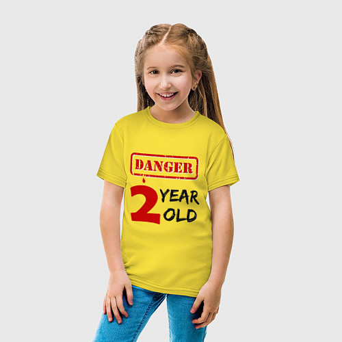 Детская футболка Осторожно - мне два года / Желтый – фото 4
