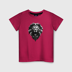Футболка хлопковая детская Лев король зверей, цвет: маджента