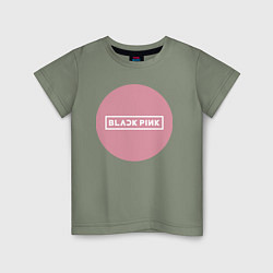 Футболка хлопковая детская Black pink - emblem - group, цвет: авокадо