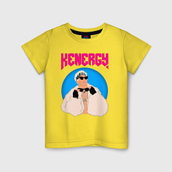 Футболка хлопковая детская Кен и Барби, цвет: желтый