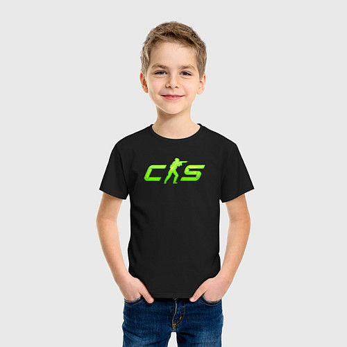 Детская футболка CS2 green logo / Черный – фото 3