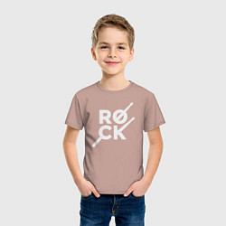 Футболка хлопковая детская Rock drummer, цвет: пыльно-розовый — фото 2