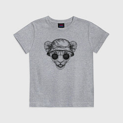 Футболка хлопковая детская Львёнок модный, цвет: меланж