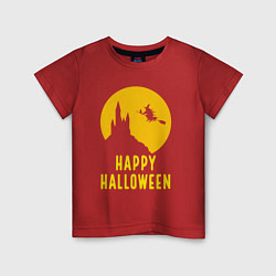 Футболка хлопковая детская Halloween witch, цвет: красный