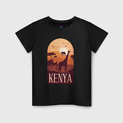 Футболка хлопковая детская Kenya, цвет: черный