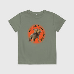 Футболка хлопковая детская Не бойся я вакцинирован, цвет: авокадо