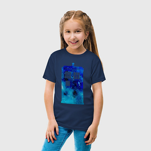 Детская футболка Space tardis / Тёмно-синий – фото 4