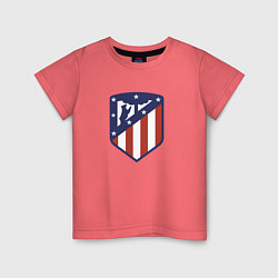 Футболка хлопковая детская Atletico Madrid FC, цвет: коралловый