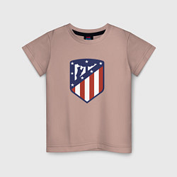 Футболка хлопковая детская Atletico Madrid FC, цвет: пыльно-розовый