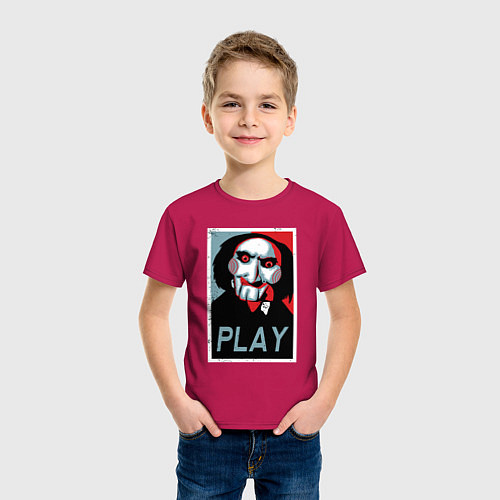 Детская футболка Play saw / Маджента – фото 3
