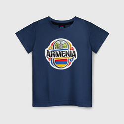 Футболка хлопковая детская Adventure Armenia, цвет: тёмно-синий