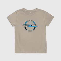 Футболка хлопковая детская Opel sport auto, цвет: миндальный