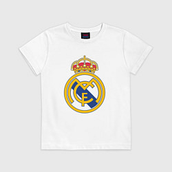 Футболка хлопковая детская Real madrid fc sport, цвет: белый