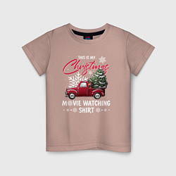 Футболка хлопковая детская Movie watching shirt, цвет: пыльно-розовый