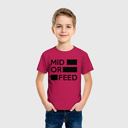 Футболка хлопковая детская Mid or feed, цвет: маджента — фото 2