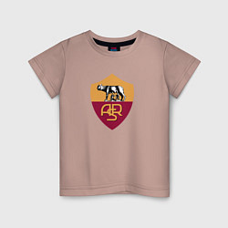 Футболка хлопковая детская Roma fc club, цвет: пыльно-розовый