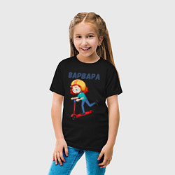 Футболка хлопковая детская Варвара - девочка на самокате, цвет: черный — фото 2