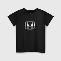 Футболка хлопковая детская Honda sport auto silver, цвет: черный