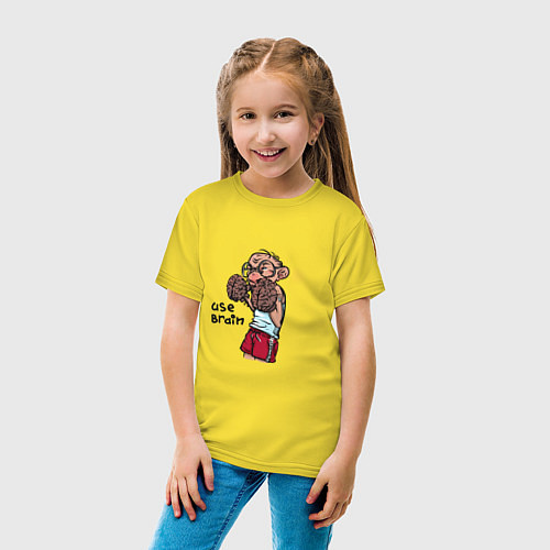 Детская футболка Используй мозги / Желтый – фото 4