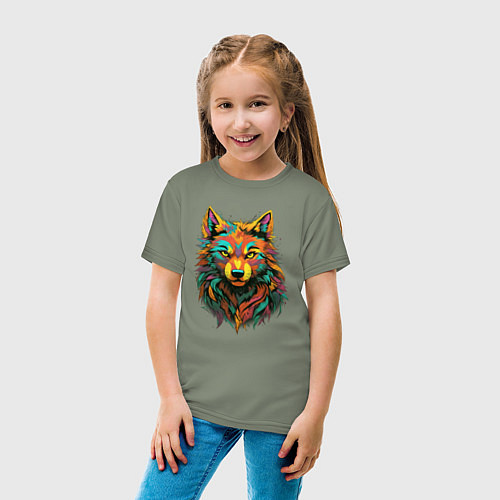 Детская футболка Лис анфас / Авокадо – фото 4