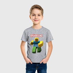 Футболка хлопковая детская Roblox бегущий персонаж, цвет: меланж — фото 2
