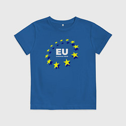 Футболка хлопковая детская Логотип Европейского союза, цвет: синий