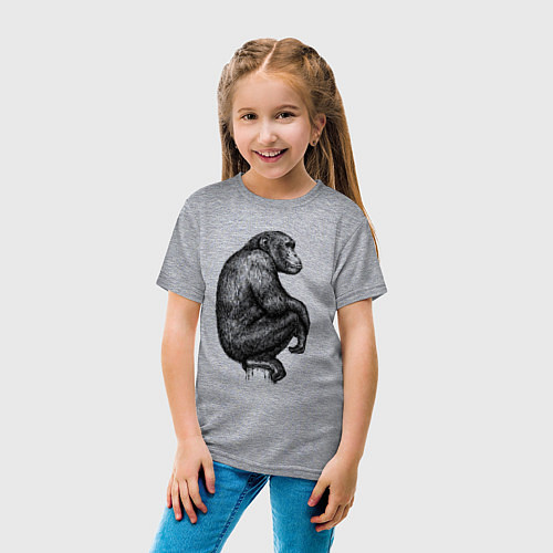 Детская футболка Шимпанзе на дереве / Меланж – фото 4