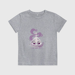 Футболка хлопковая детская Воняющий улыбающийся чеснок, цвет: меланж