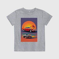 Футболка хлопковая детская Ретро спорт кар, цвет: меланж