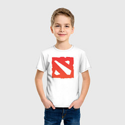 Футболка хлопковая детская Dota 2 логотип, цвет: белый — фото 2