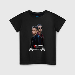 Футболка хлопковая детская Depeche Mode - Dave Gahan and Martin Gore memento, цвет: черный