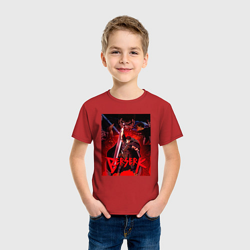 Детская футболка Берсерк - Гатс / Красный – фото 3